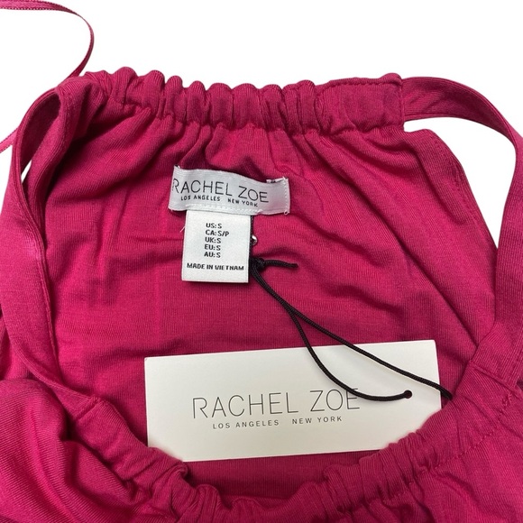 Rachel Zoe Fuchsia Pink Halter Maxi Dress Tiered Hem NWT Size Small - Picture 13 of 14